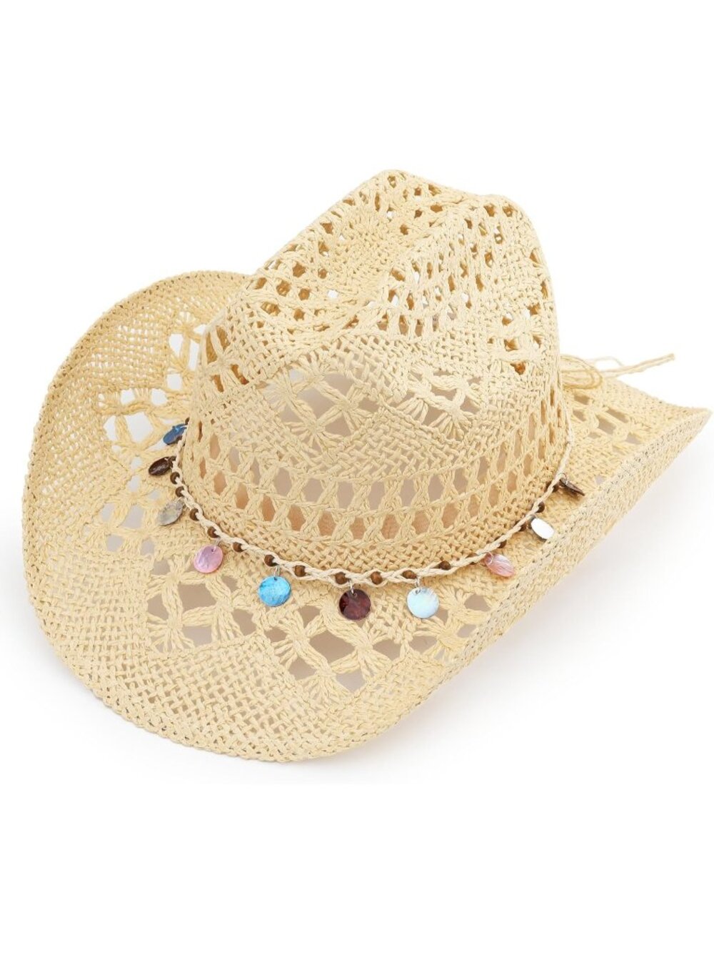 Men's Beige-m25 Straw Adjustable Wide Brim Sun Beach Western Cowgirl Cowboy Hat